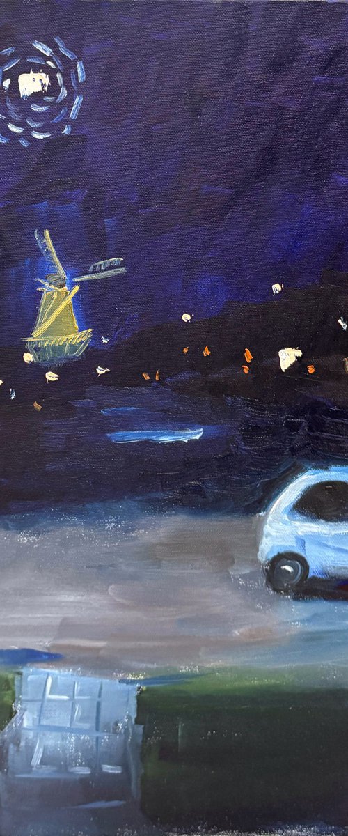 January Night Plein Air by Dmitry Fedorov
