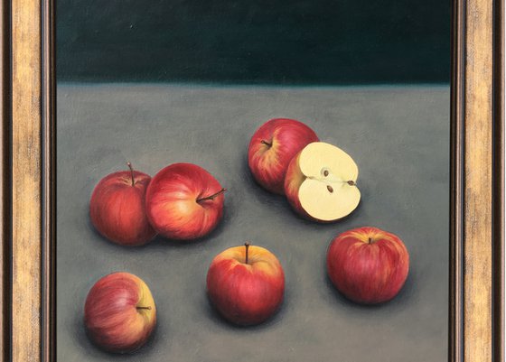 Still life-apple (40x40cm, oil painting, ready to hang)