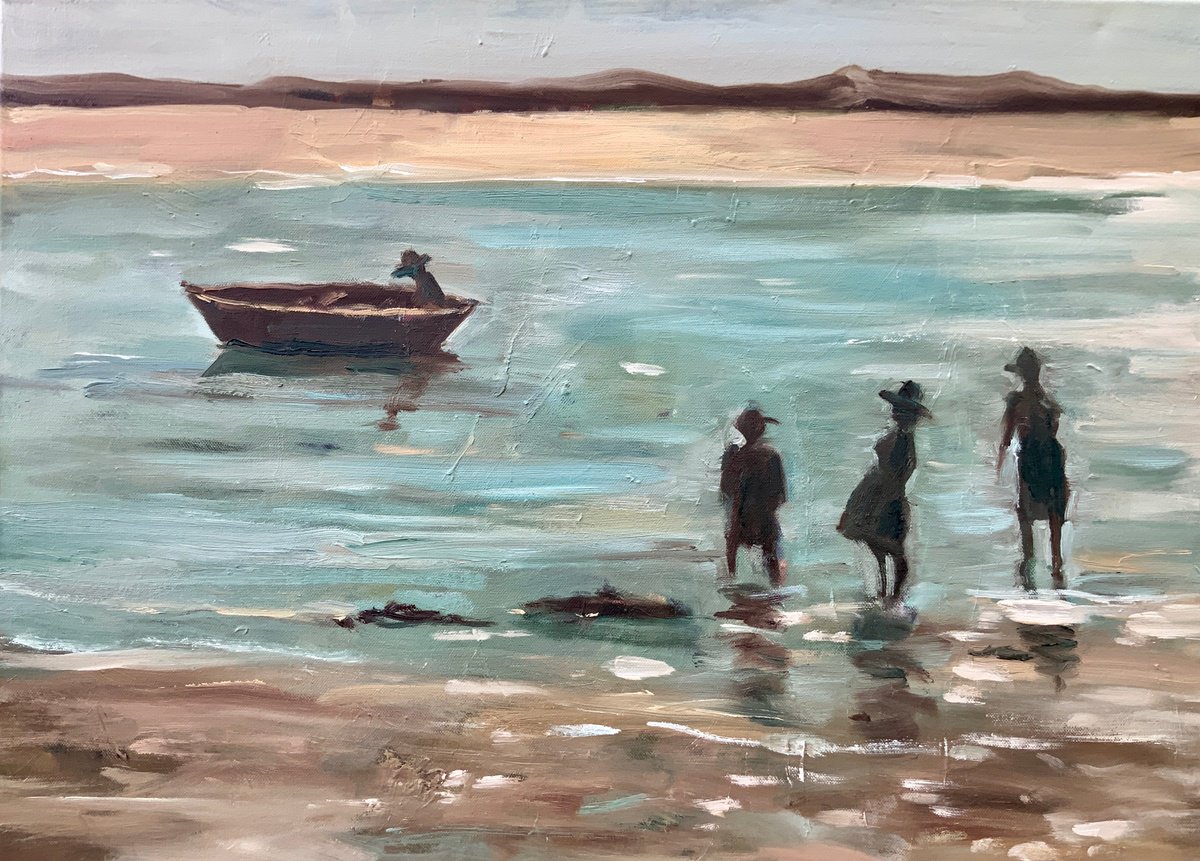 Seaside Reverie, Beach Scene by Alexandra Jagoda (Ovcharenko)