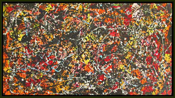 CONVEERGENCE 13, Pollock style, Framed