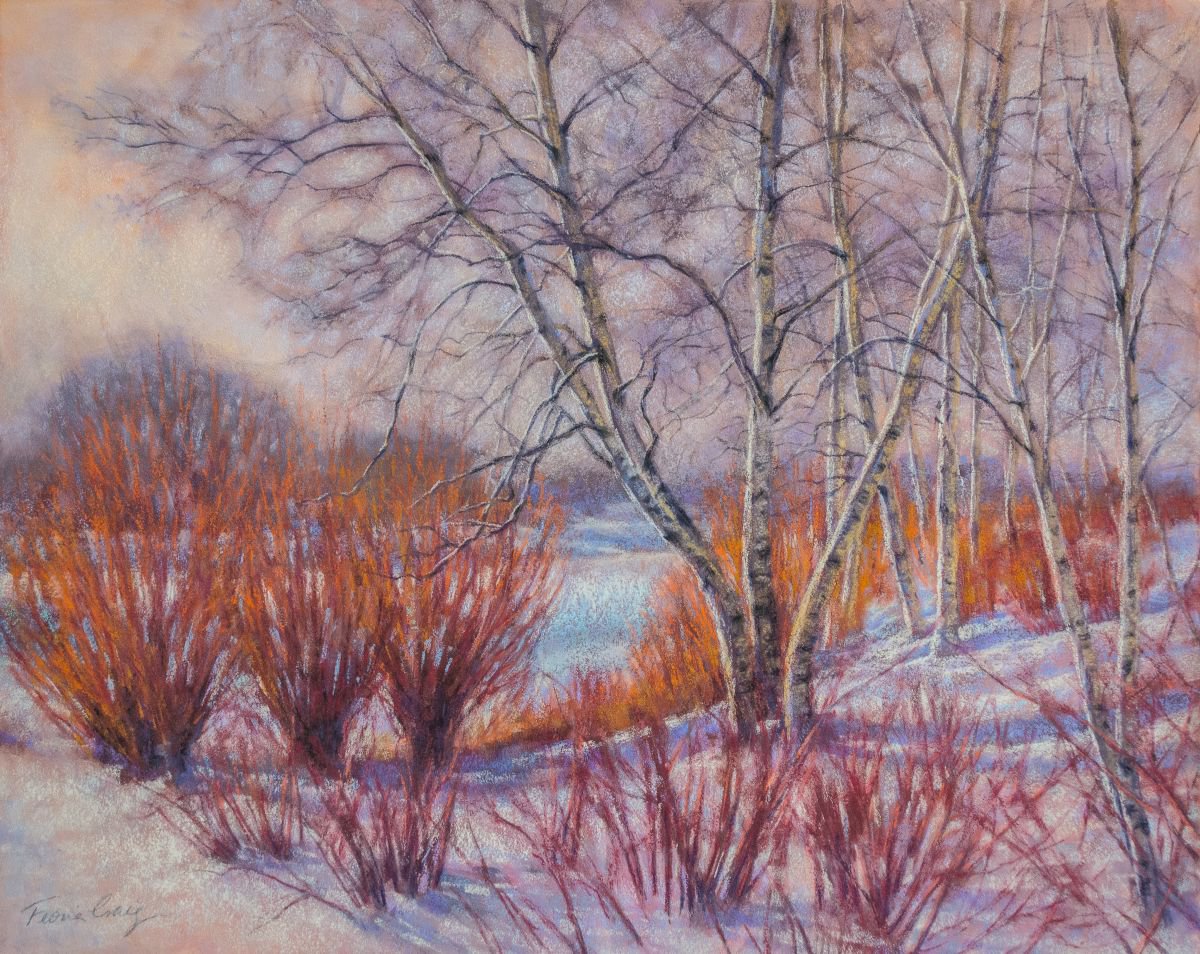 Winter Birches and Red Willows by Fiona Craig