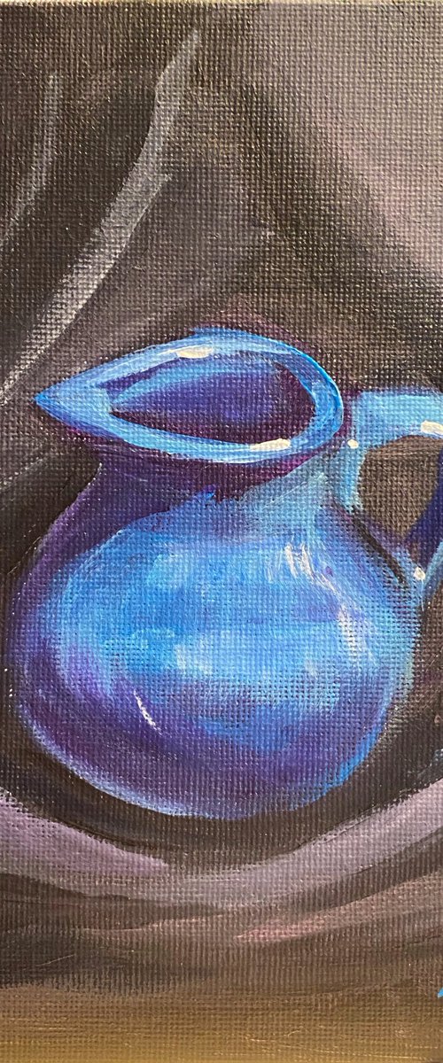 Blue jug, still life by Dmitry Fedorov