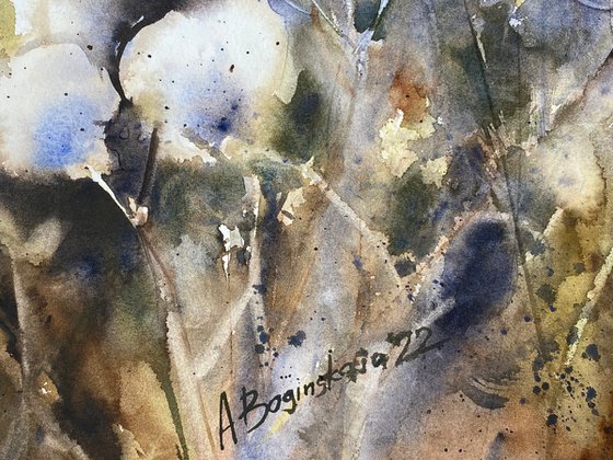 Summer is running out - original floral watercolor