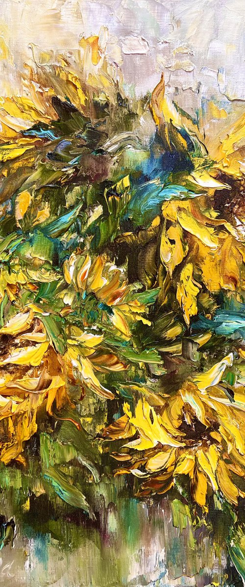 HAPPY DAY -  Sunflower Paradise. Summer landscape. Abstract summer. by Marina Skromova
