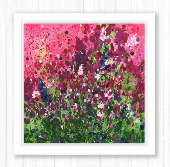 Magenta Field -  Textured Flower Painting  by Kathy Morton Stanion