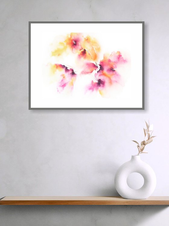 Delicate abstract flowers