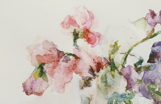 Sweet pea (Inspiration).  Original watercolour painting 2021