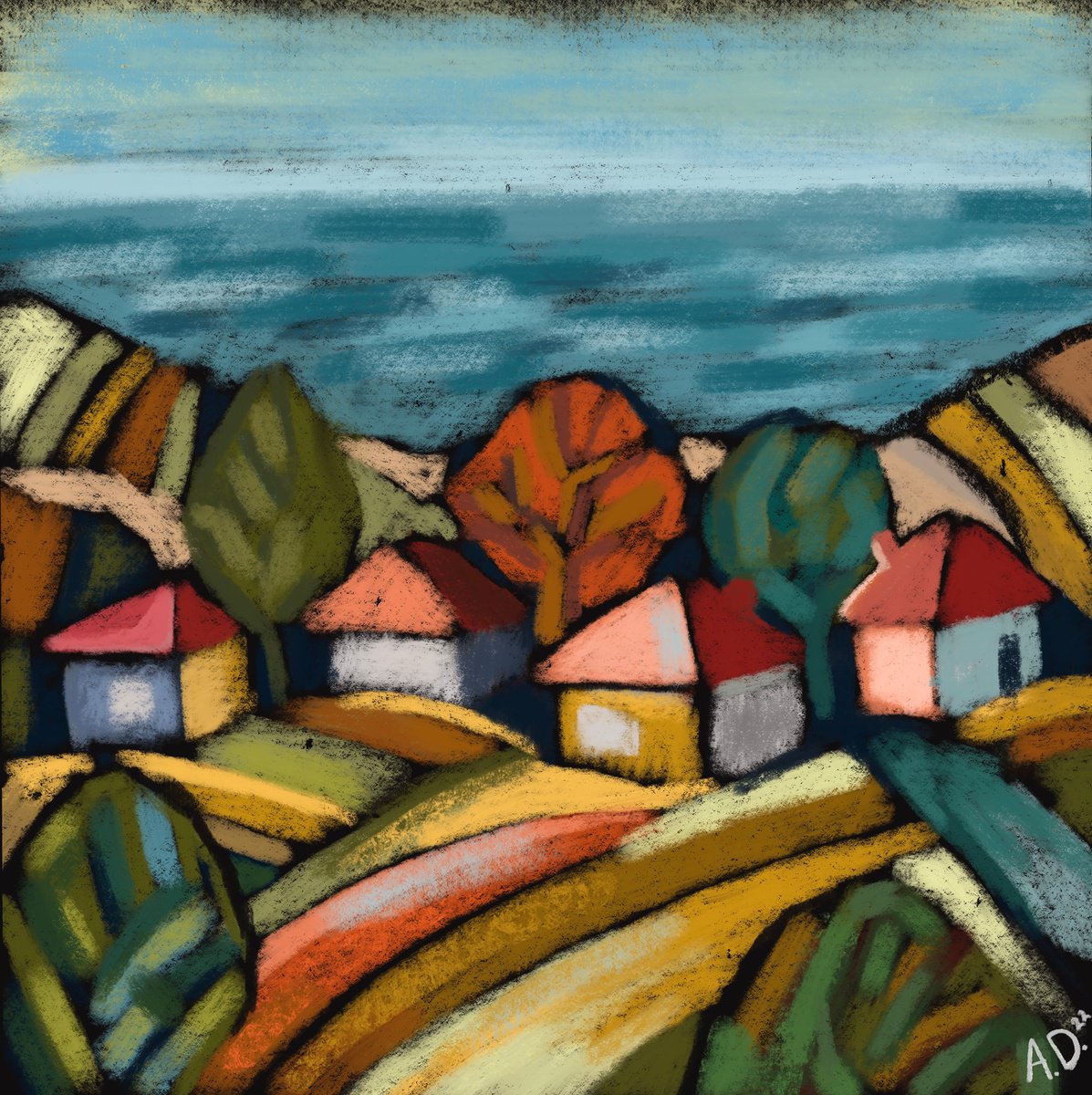 Autumn landscape from my village by Angelina Doseva