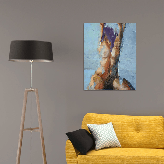Woman in blue