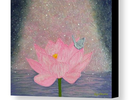 Lotus Power - abstract pink lotus flower; home, office decor; gift idea