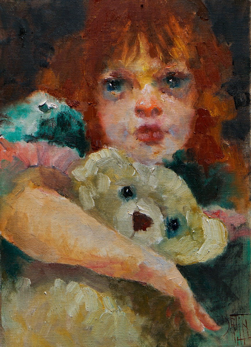 Impressionistic Portrait Oil Painting By Pavel Filin, 10 X 14", E3, Original Artwork