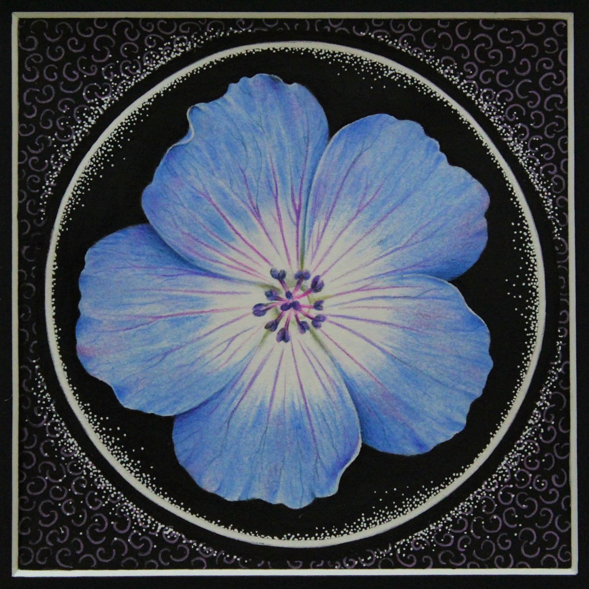 Geranium mandala by Lorraine Sadler