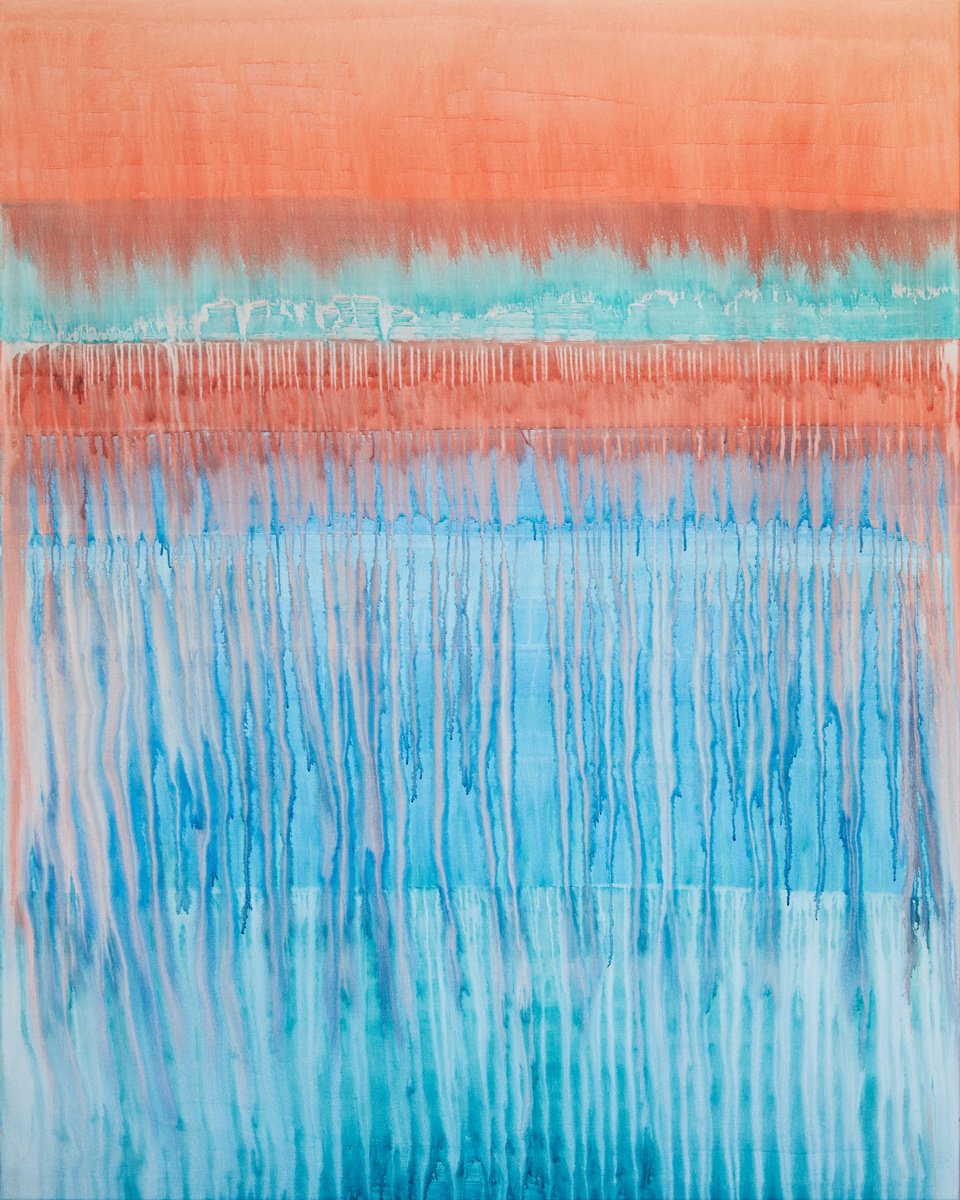 Geometric Abstract Acrylic Painting By Simon Findlay, 63 X 79", 6 Hours Of Biking North / Red, Original Artwork