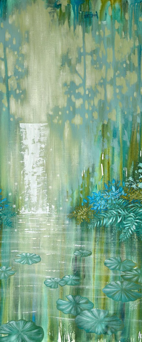 Sparkling Waterfall and Pond by Ekaterina Prisich