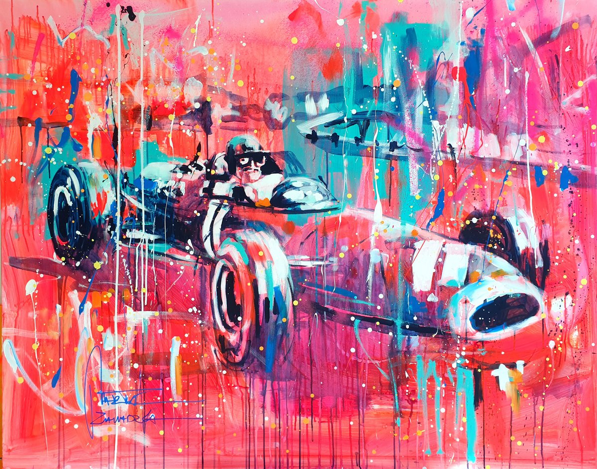 Impressionistic Portrait Acrylic Painting By Marta Zawadzka, 55 X 43", Graham Hill, Original Artwork