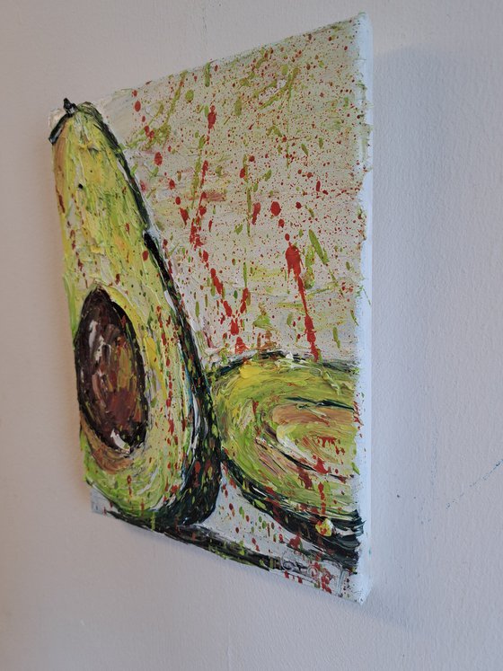 Avocado impasto painting