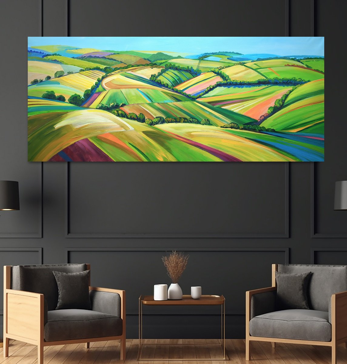  Hills, Fields, Meadows By Trayko Popov, 73 X 33, Artwork For Sale On Artfinder