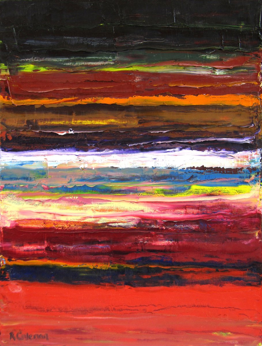 Abstract Oil Painting By Rebecca Coleman, 14 X 18", Decay 2, Original Artwork