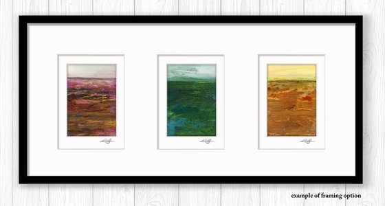 Mystical Land Collection 7 - 3 Textural Landscape Paintings by Kathy Morton Stanion