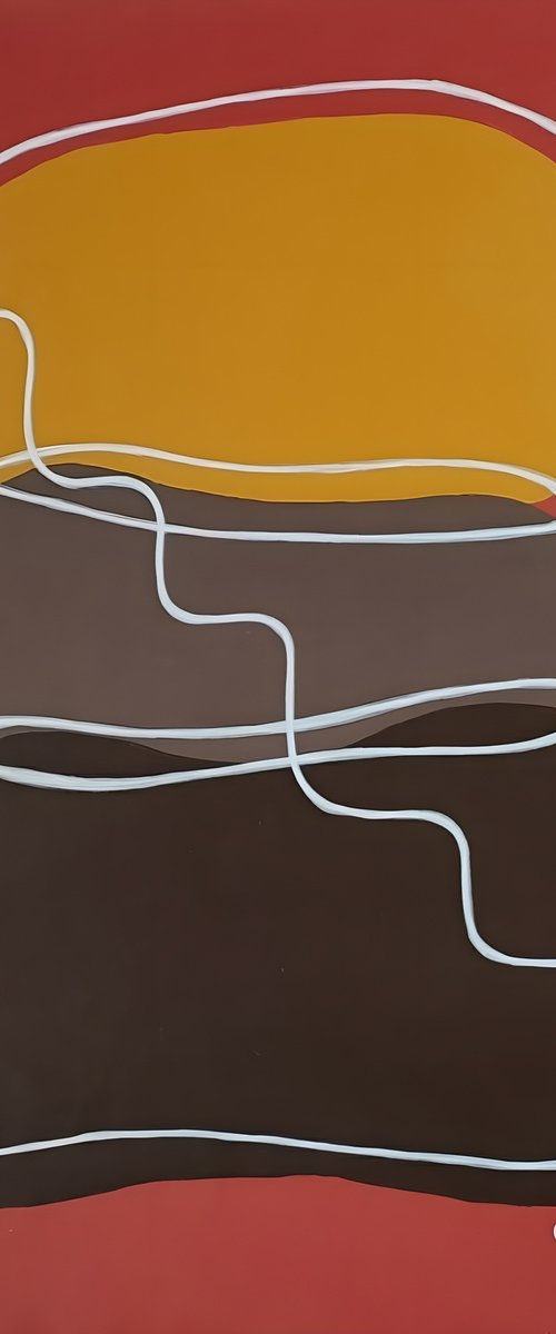 Zen Minimalism. Stones on Red Earth by Vafa Majidli