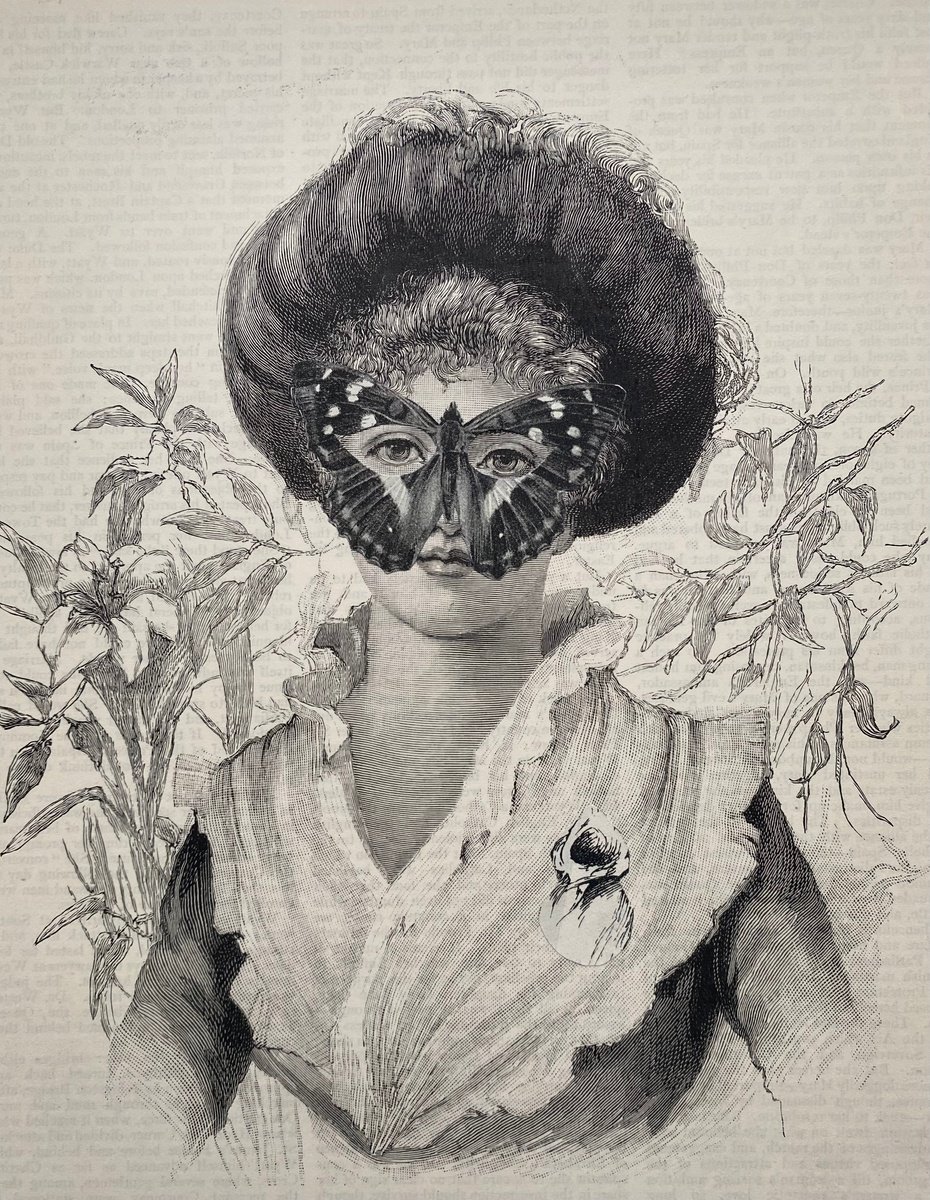 Surrealistic Portrait Collage By Tudor Evans, 7 X 9", Jessica, Original Artwork