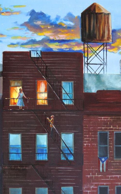 " West Side Story" New York large cityscape by Gordon Bruce