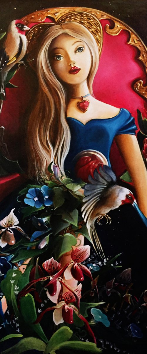 Florecita del mio cuor ( Flower of my heart ) Original acrylic on canvas 60 x 90 cm by Valentina Toma' aka Zoe Chigi