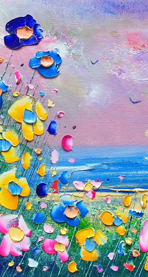 "Pastel Beach & Flowers in Love" by Phil Broad