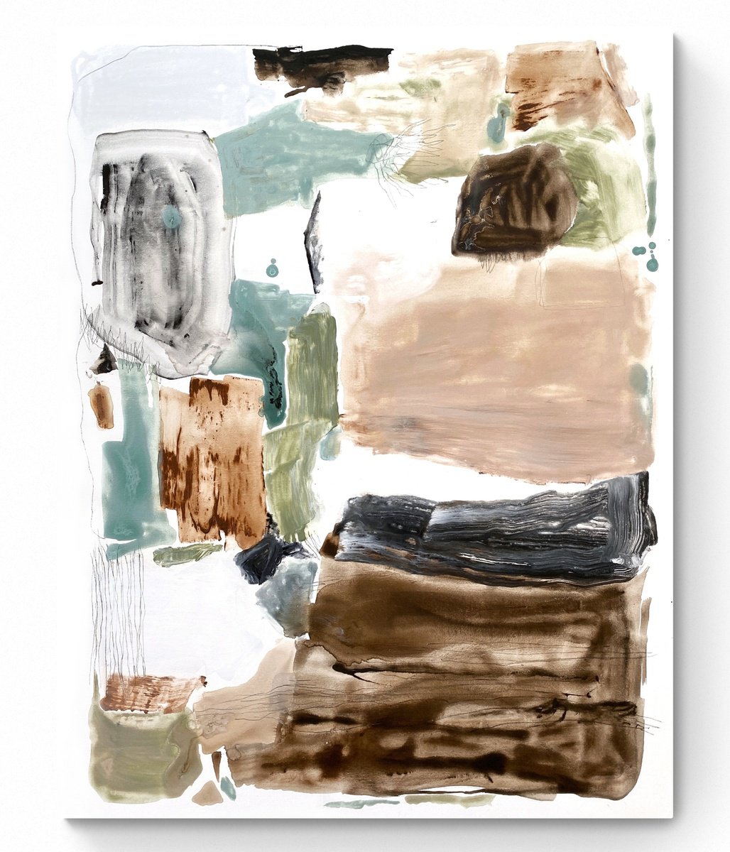 Abstract Painting By Cristina Dalla Valentina, 28 X 35, Piccole Terre 4, Original Artwork