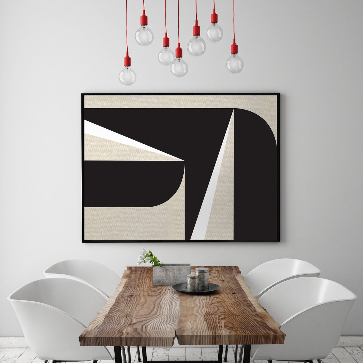 Abstract Black & White Graphic No. 3 - 30x40 by Nicolette Capuano