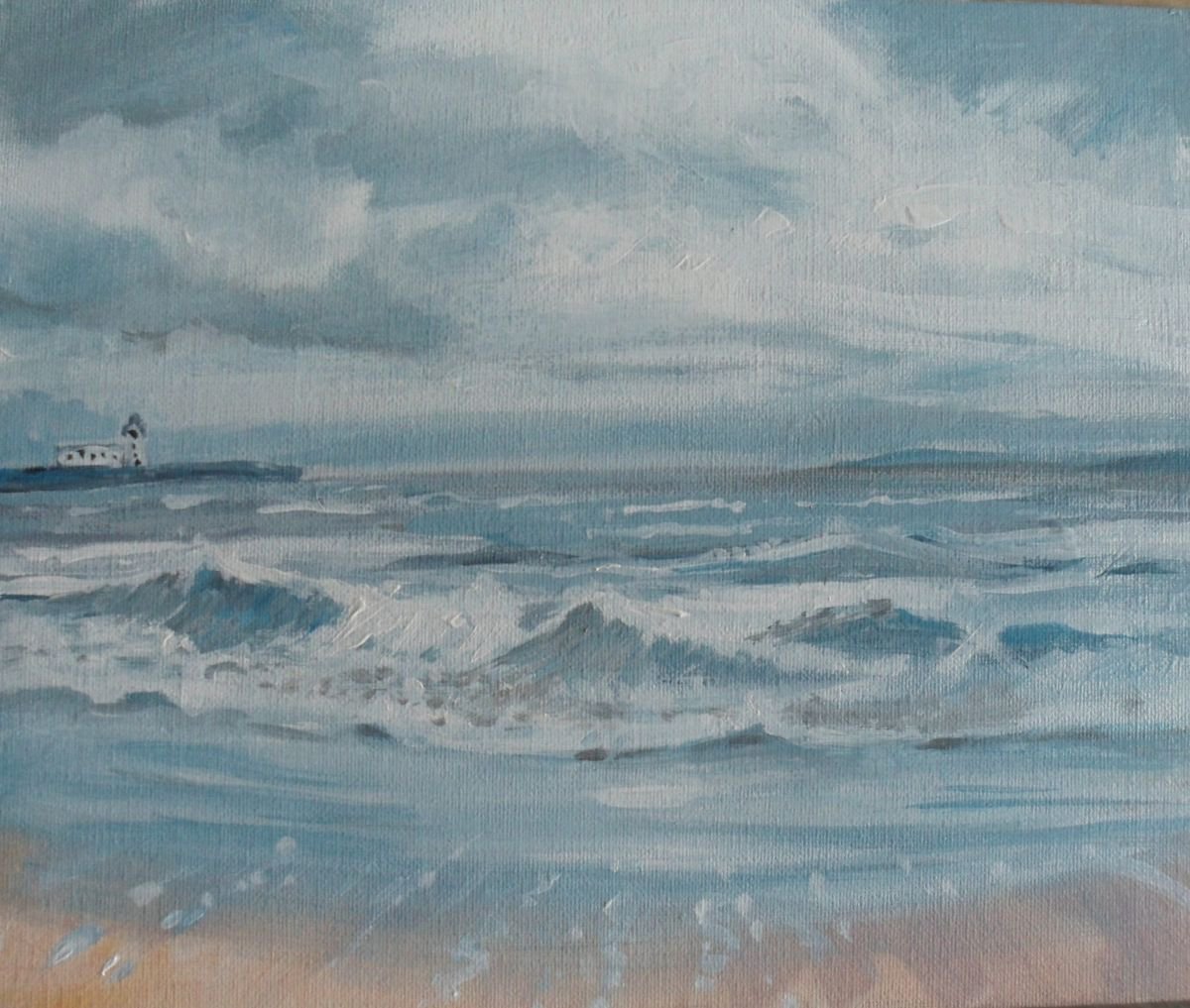 Scarborough rough sea by Jean Luce