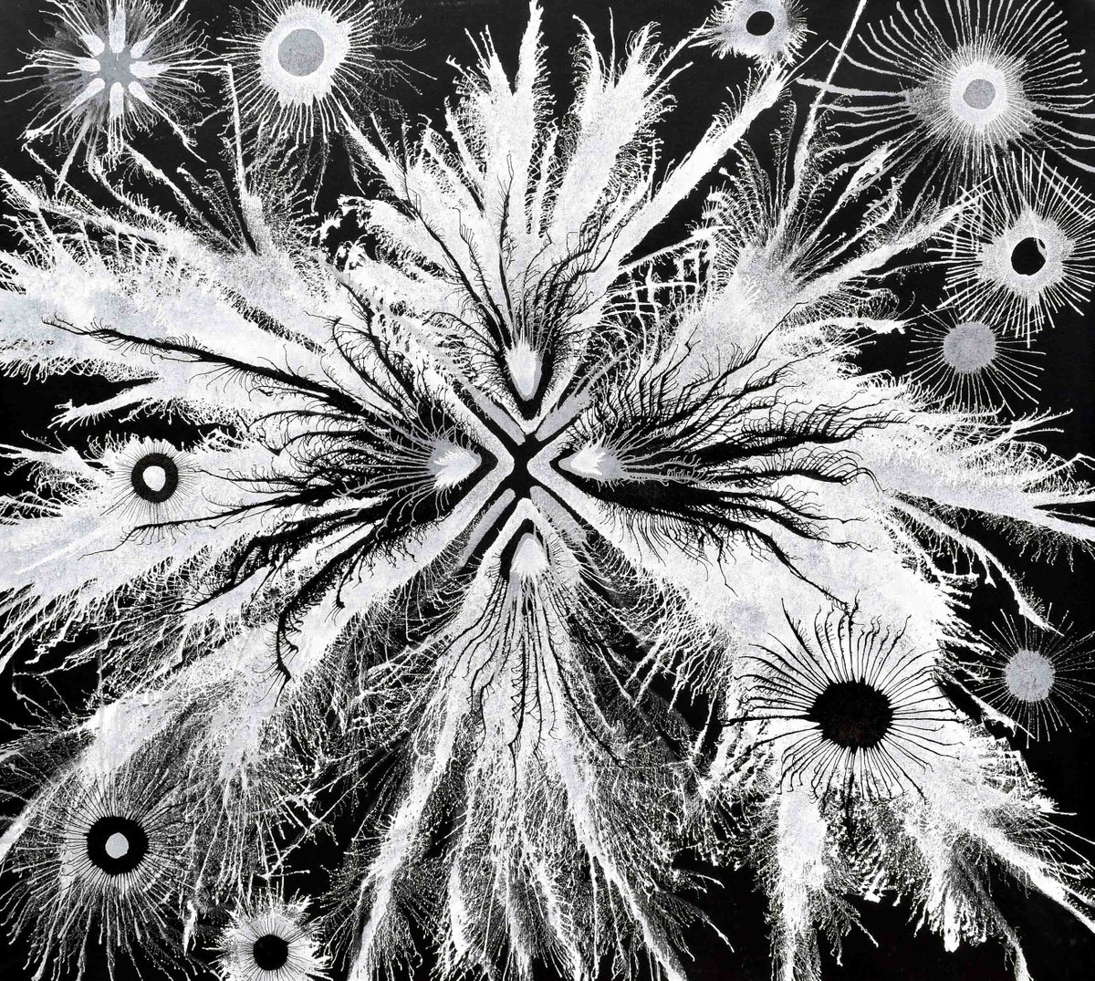 Abstract Acrylic Painting By Sumit Mehndiratta, 50 X 46", Exploflora Series Nº95, Original Artwork