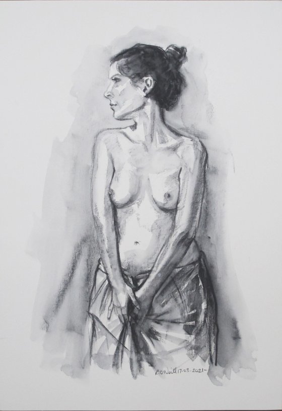 Standing female nude