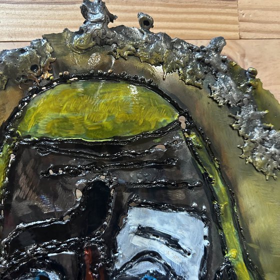 Wall sculpture tribute to Bernard Buffet