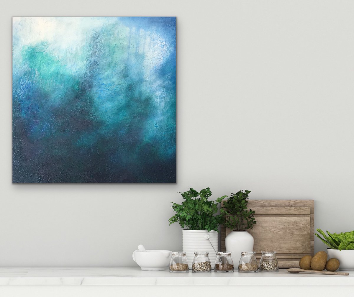 Taste of Ocean - Abstract - Light Blue - Ocean - Canvas by Alessandra Viola