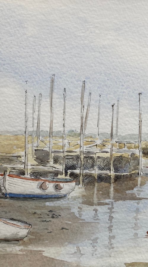 Low tide at Moreston Quay, North Norfolk by Noel Sawyer