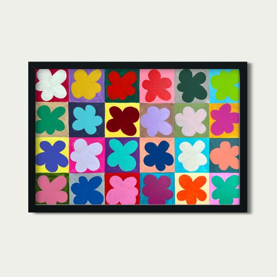 Warhol‑Style Colorful Flowers