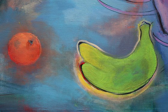 Orchids and Green Banana