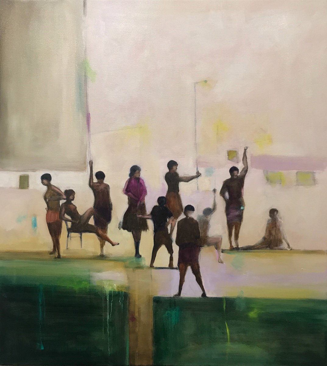 Expressive Oil Painting , My Green Grass By Romuald Mulk Musiolik, 31 X 35, Artwork For Sale On Artfinder