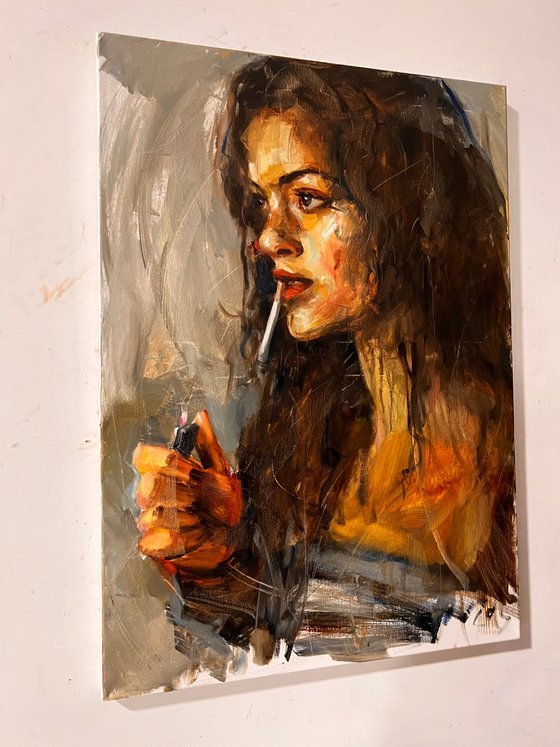 Woman with cigarette