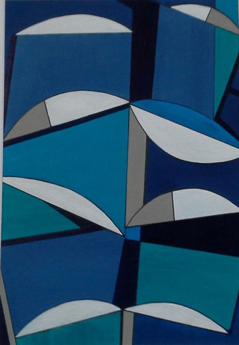 Organic Abstract Painting By Paul Heron, 13 X 17", Winter Walks 2, Original Artwork