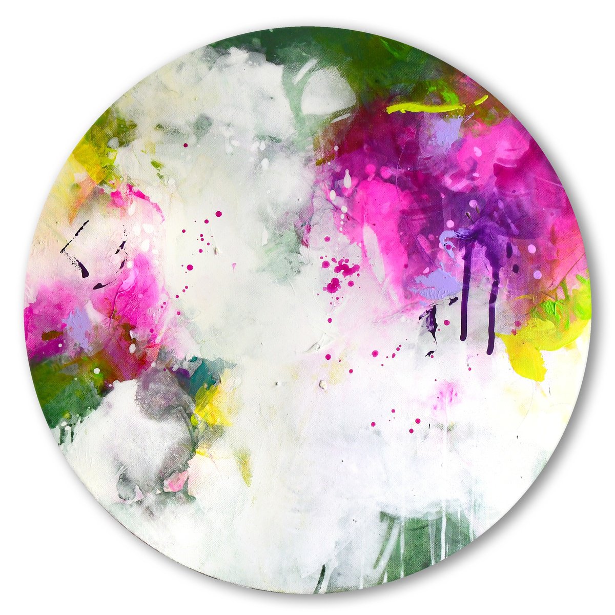 Abstract Acrylic Painting By Kirsten Handelmann, 16 X 16", Magical Place, Original Artwork