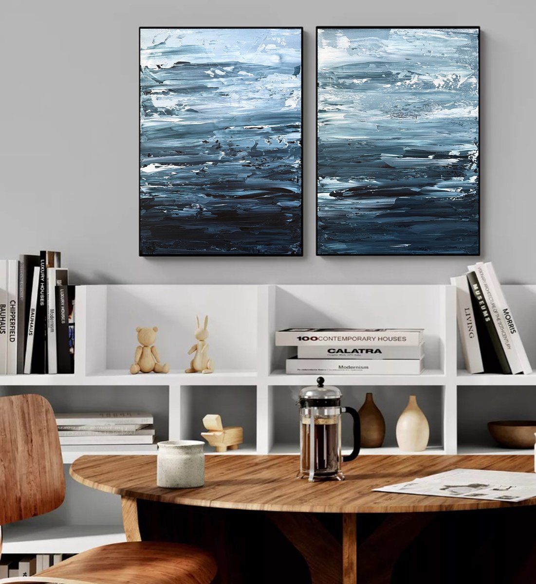 Impressionistic Landscape Acrylic Painting By Tatiana Malinovscaia, 28 X 22", Dance Of The Waves, Original Artwork