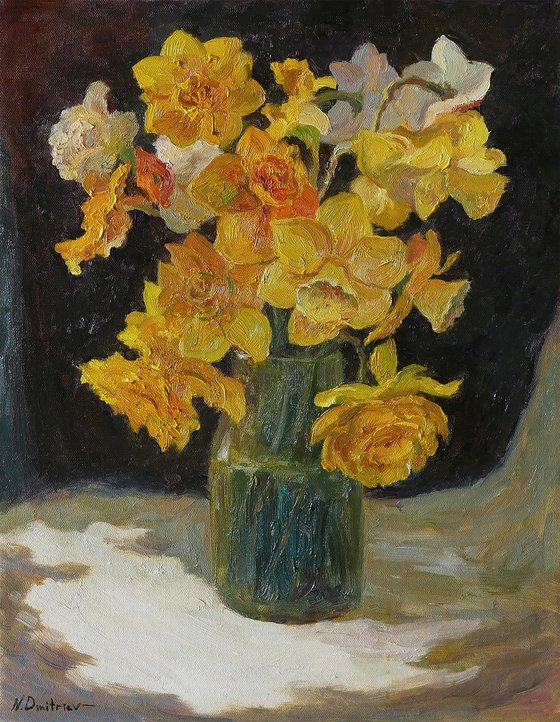 Daffodils - daffodils still life painting