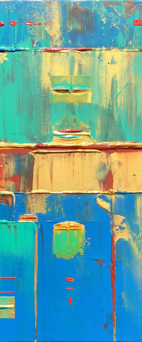 Abstract Gold Blue Aqua Concept by Robert Lynn