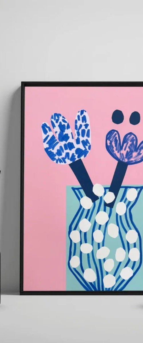 Blue Floral Collage by Sasha Robinson