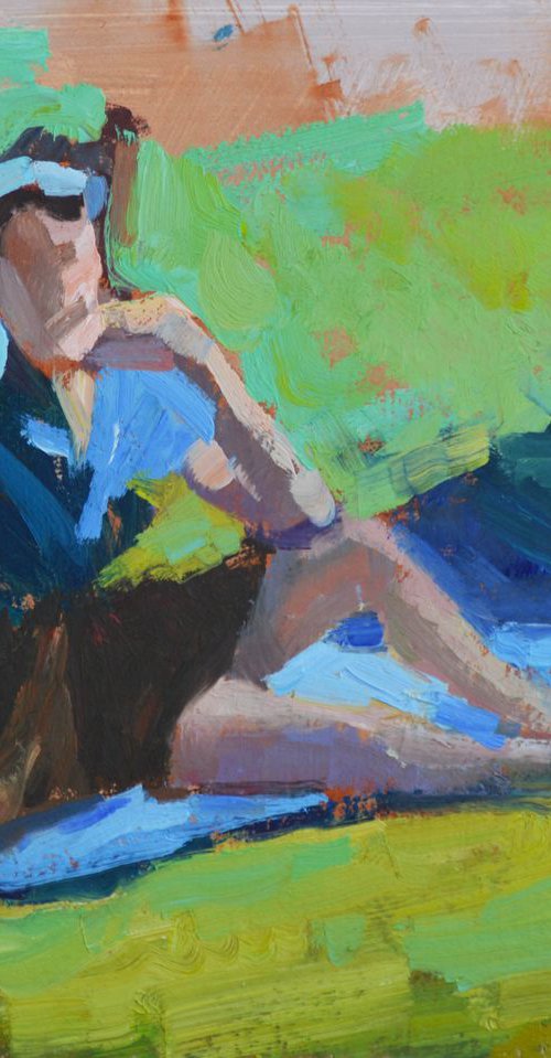 Girl on the Grass Study by Kristina Sellers