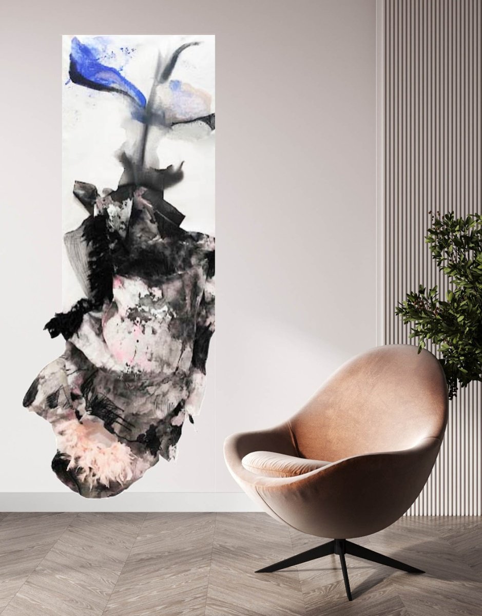 Organic Abstract Acrylic Painting By Gugi Goo, 26 X 83, Ja Sam Sanjala..., Original Artwork