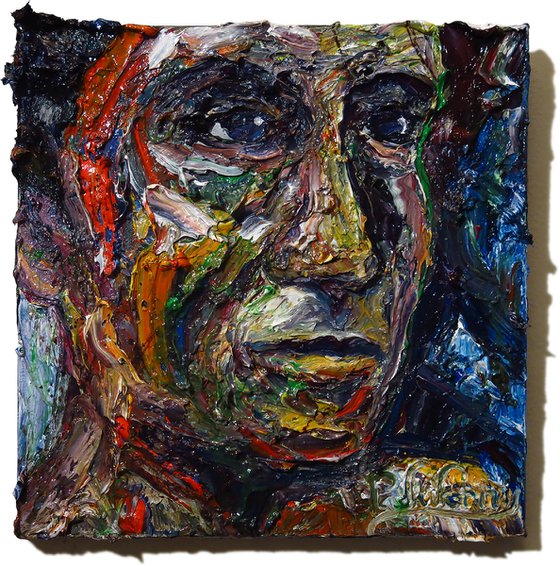 Original Oil Painting Abstract People Portrait Expressionism Art