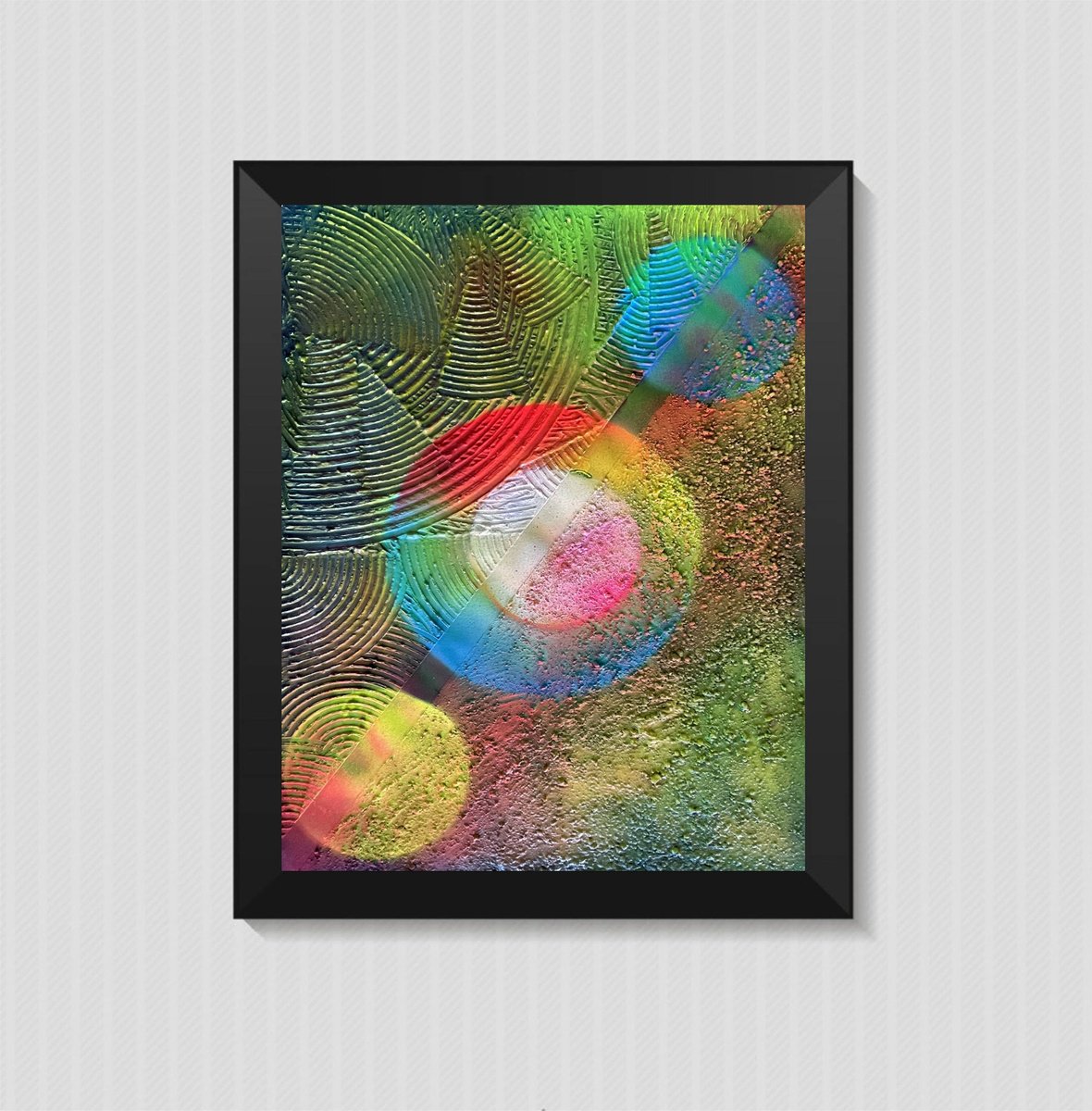 Abstract Acrylic Painting By Juan Jose Garay, 20 X 28", Abstractransformationcircle13, Original Artwork